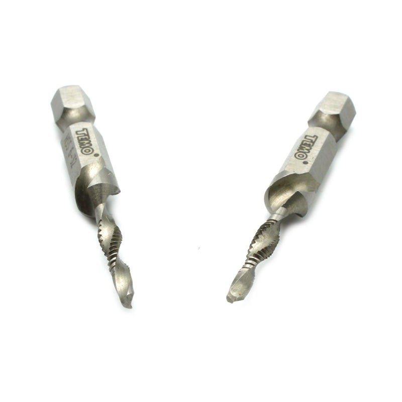 TEMO تيمو 2 قطعة 6-32 مجموعة مثقاب ومغزل متعدد الاستخدامات مع حافة مسطحة - Image 2